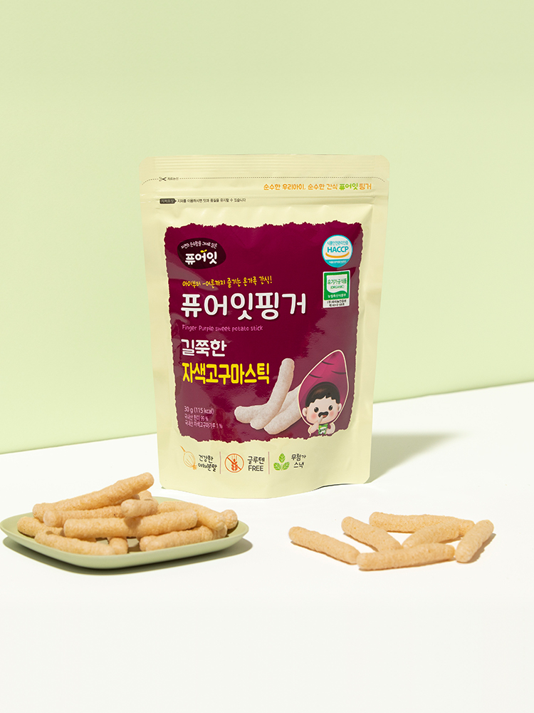 퓨어잇 핑거 유기농 아이과자 길쭉한 자색고구마스틱 간식