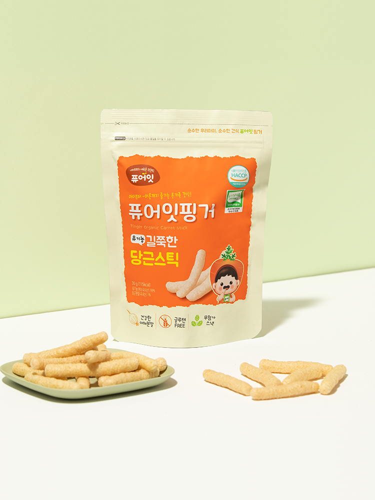 퓨어잇 핑거 유기농 아이과자 길쭉한 당근스틱 간식