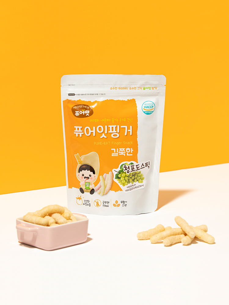 퓨어잇 핑거 길쭉한 청포도스틱 아이과자 간식 - 상품 이미지
