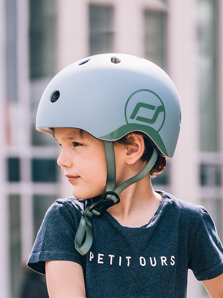 스쿳앤라이드 유아 헬멧S(스틸) LED 킥보드 자전거 헬멧