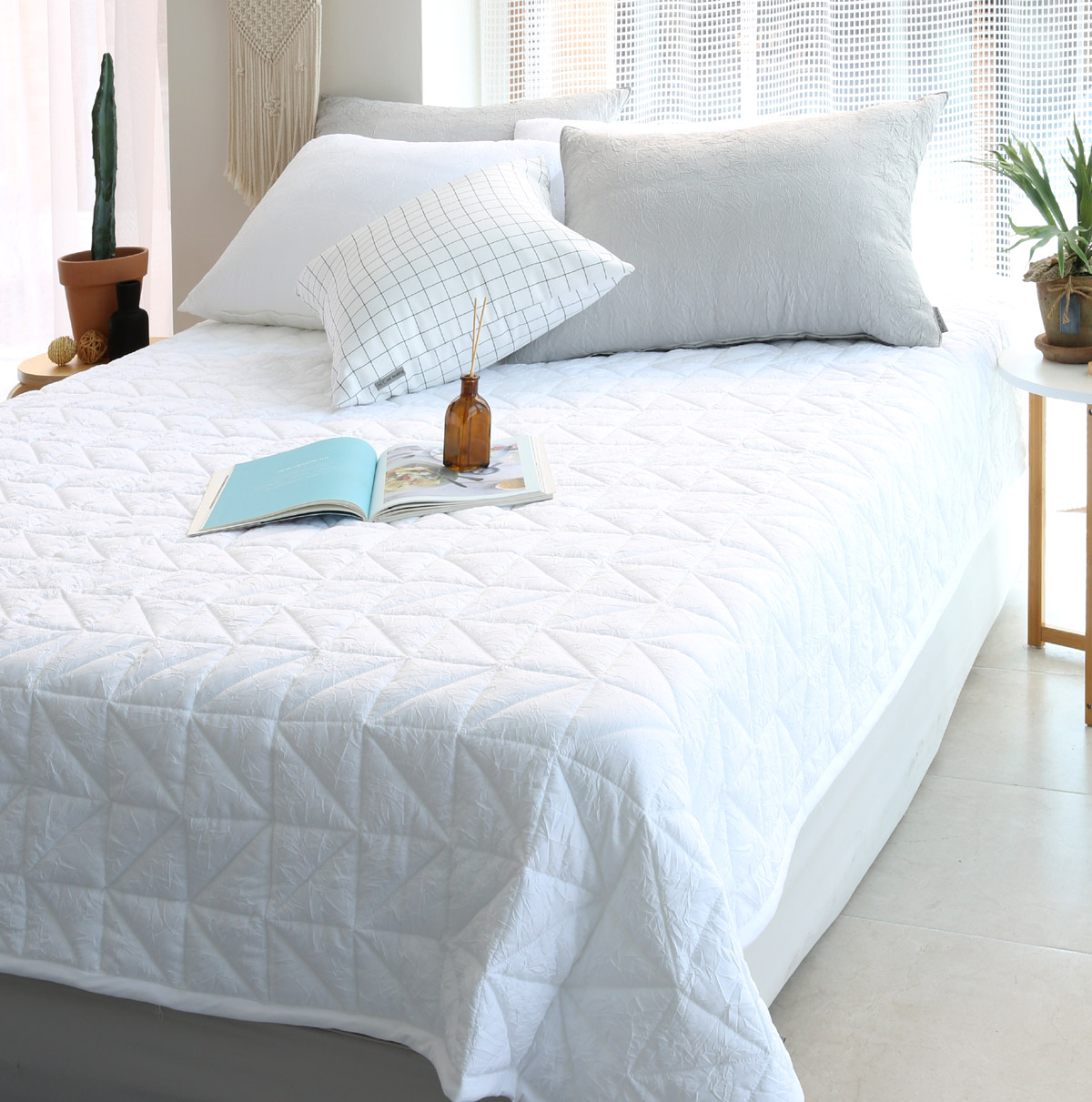 패밀리침대패드 알러지케어 크리즈 이불패드 스프레드 150x210