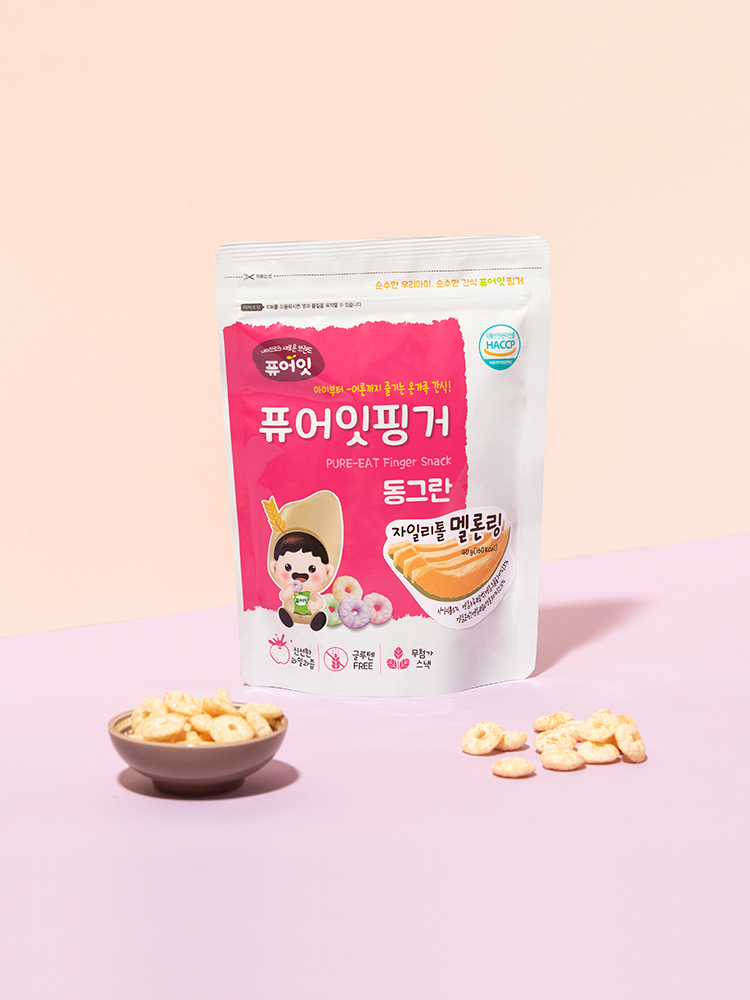 퓨어잇 핑거 동그란 자일리톨 멜론링 아이과자 과일링 간식
