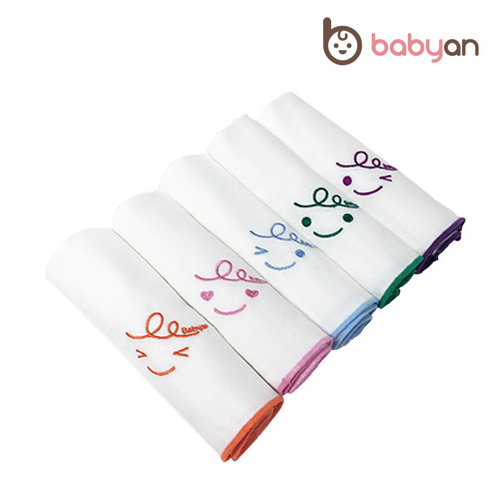 베이비앙 국내산 무형광 어린이집 손수건 고리수건 순면 어린이집 가제손수건