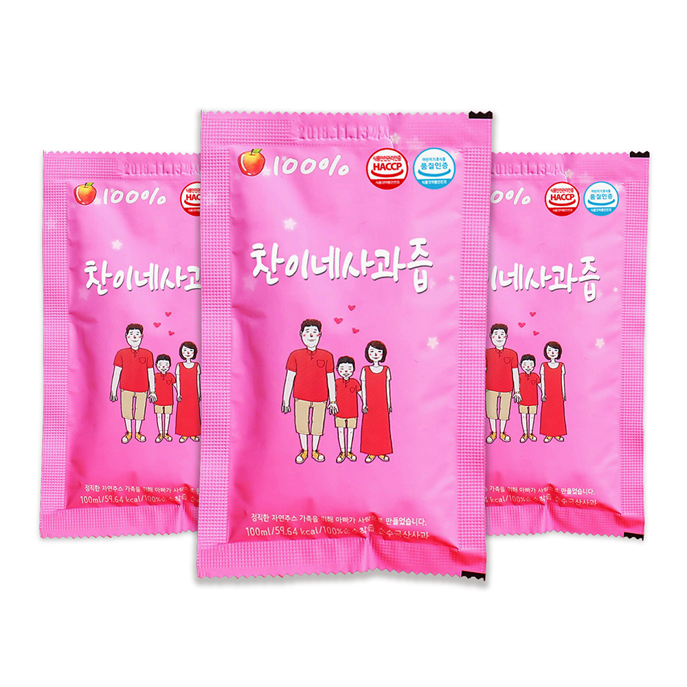 찬이네과수원 사과즙 100ml 첨가물제로 아기사과즙 - 상세 이미지 3