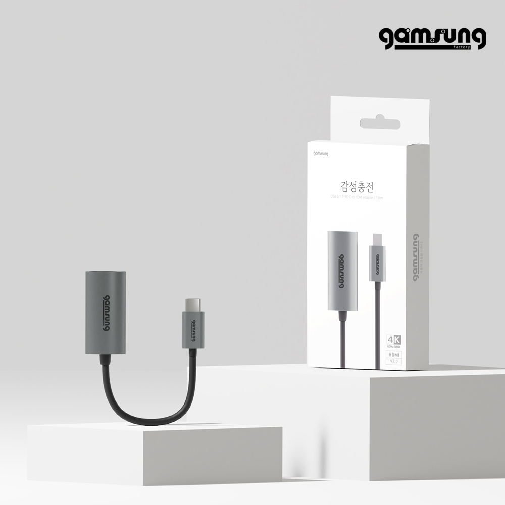 C to HDMI 어댑터 4K UHD 스마트폰 미러링 MHL 0.15m 감성공장 - 상세 이미지 4