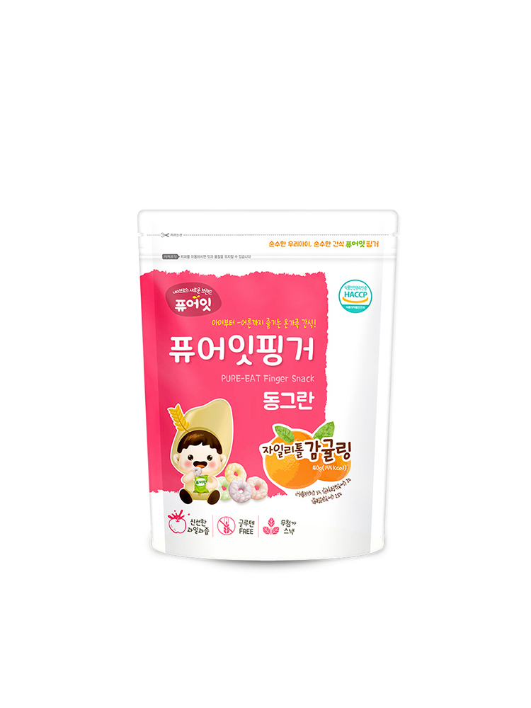 퓨어잇 핑거 동그란 자일리톨 감귤링 아이과자 과일링 간식 - 상세 이미지 3
