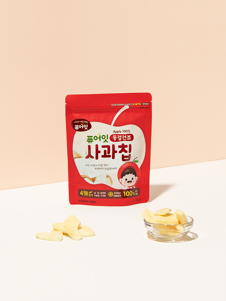 퓨어잇 동결건조 사과칩 아이과자 과일100% 간식