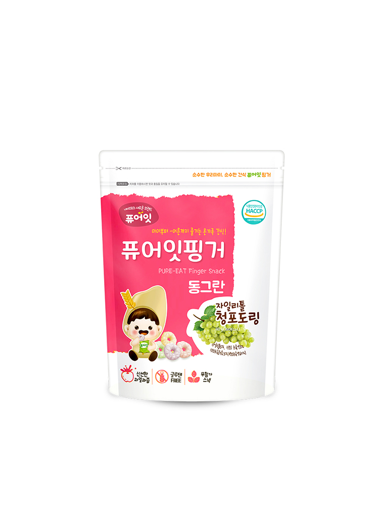 퓨어잇 핑거 동그란 자일리톨 청포도링 아이과자 과일링 간식 - 상세 이미지 3