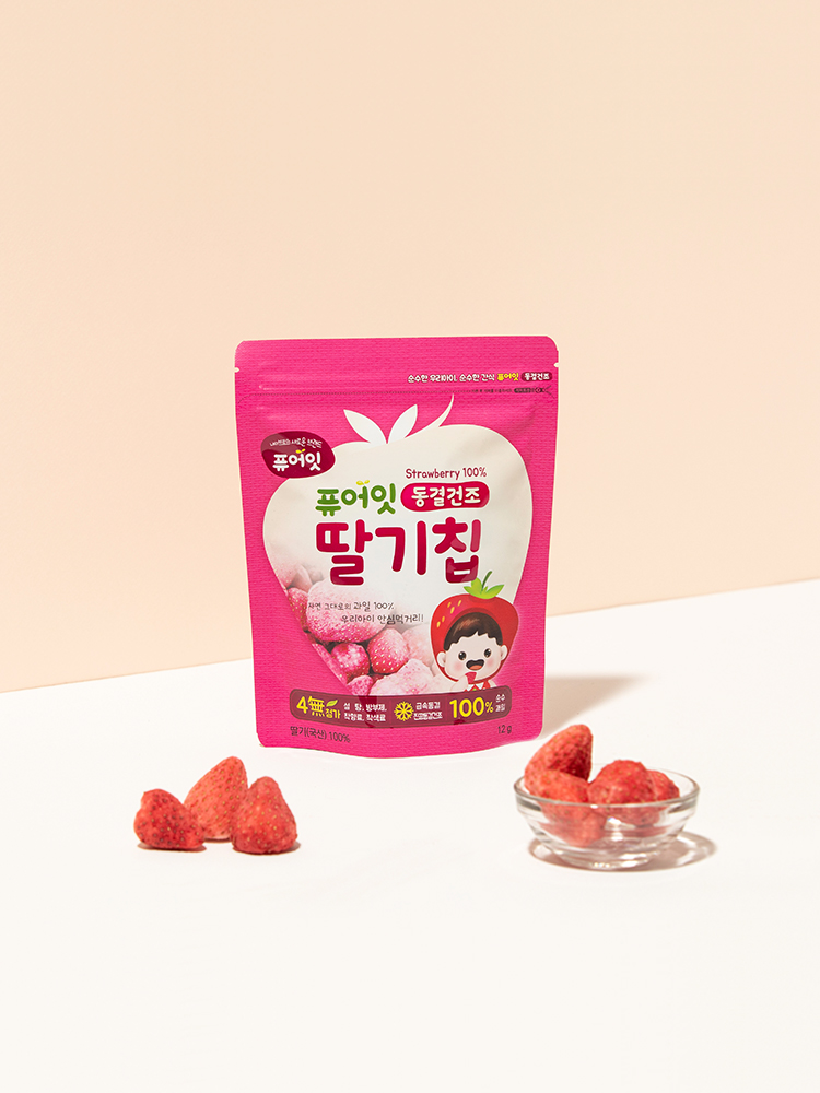 퓨어잇 동결건조 딸기칩 아이과자 과일100% 간식