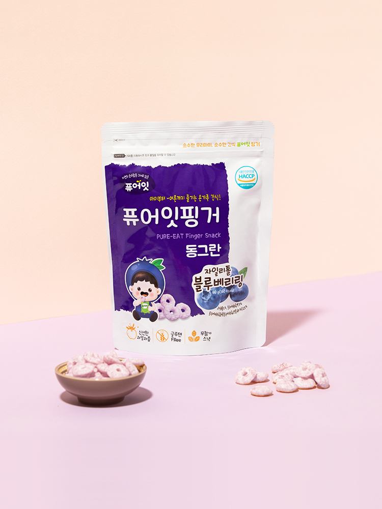 퓨어잇 핑거 동그란 자일리톨 블루베리링 아이과자 과일링 간식