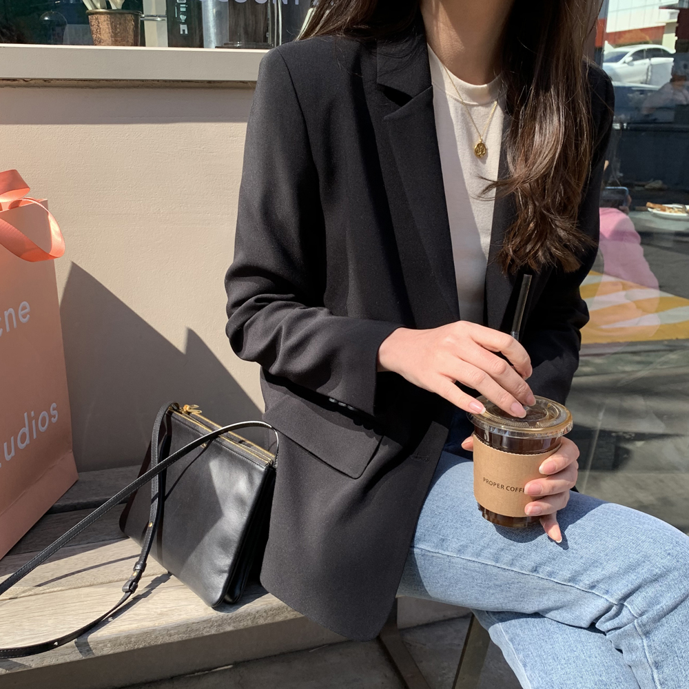 싱글 오버핏 테일러드 여자자켓 블레이저 간절기 여성 가을 자켓 정장자켓 블랙 베이지 그레이