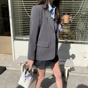 싱글 오버핏 테일러드 여자자켓 블레이저 간절기 여성 봄 자켓 정장자켓 블... 착용 후기 | 사이즈/핏 총정리 - 상품 이미지 2