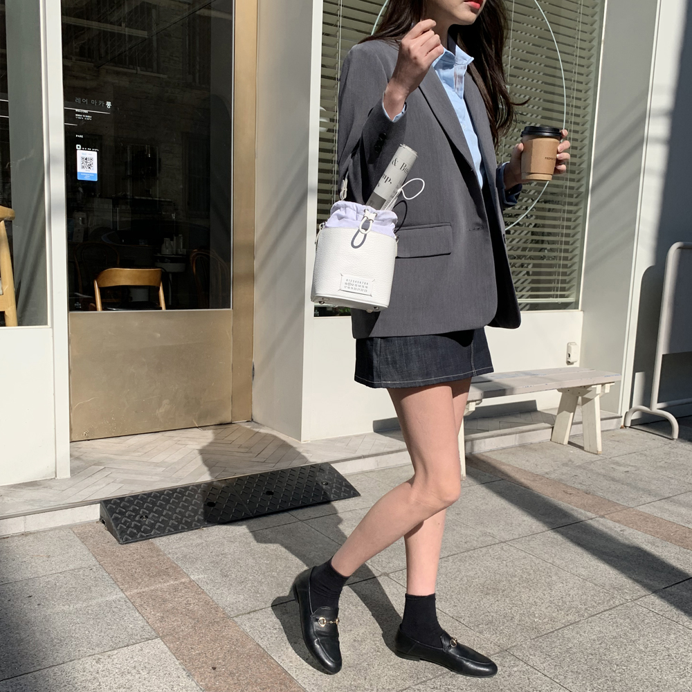 싱글 오버핏 테일러드 여자자켓 블레이저 간절기 여성 봄 자켓 정장자켓 블랙 베이지 그레이 이미지 3