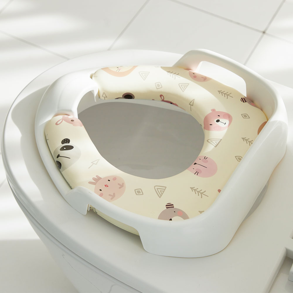 아가드 유아 변기 커버 손잡이형 프렌즈 아이보리 아기 변기 시트 손잡이 국민 비데 배변훈련