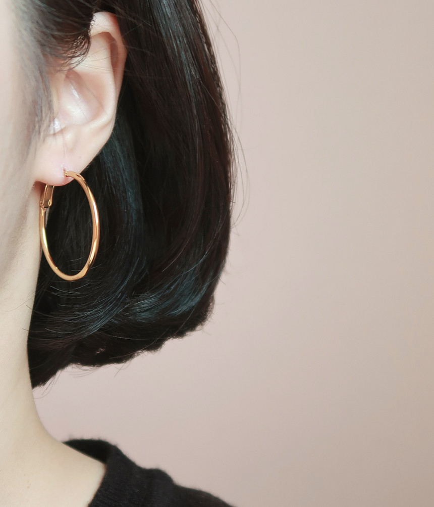 🖤써지컬(6size)🖤당일발송! 원터치 써지컬스틸 링귀걸이 3cm/4cm/5cm/6cm/7cm/8cm 상세 이미지 13