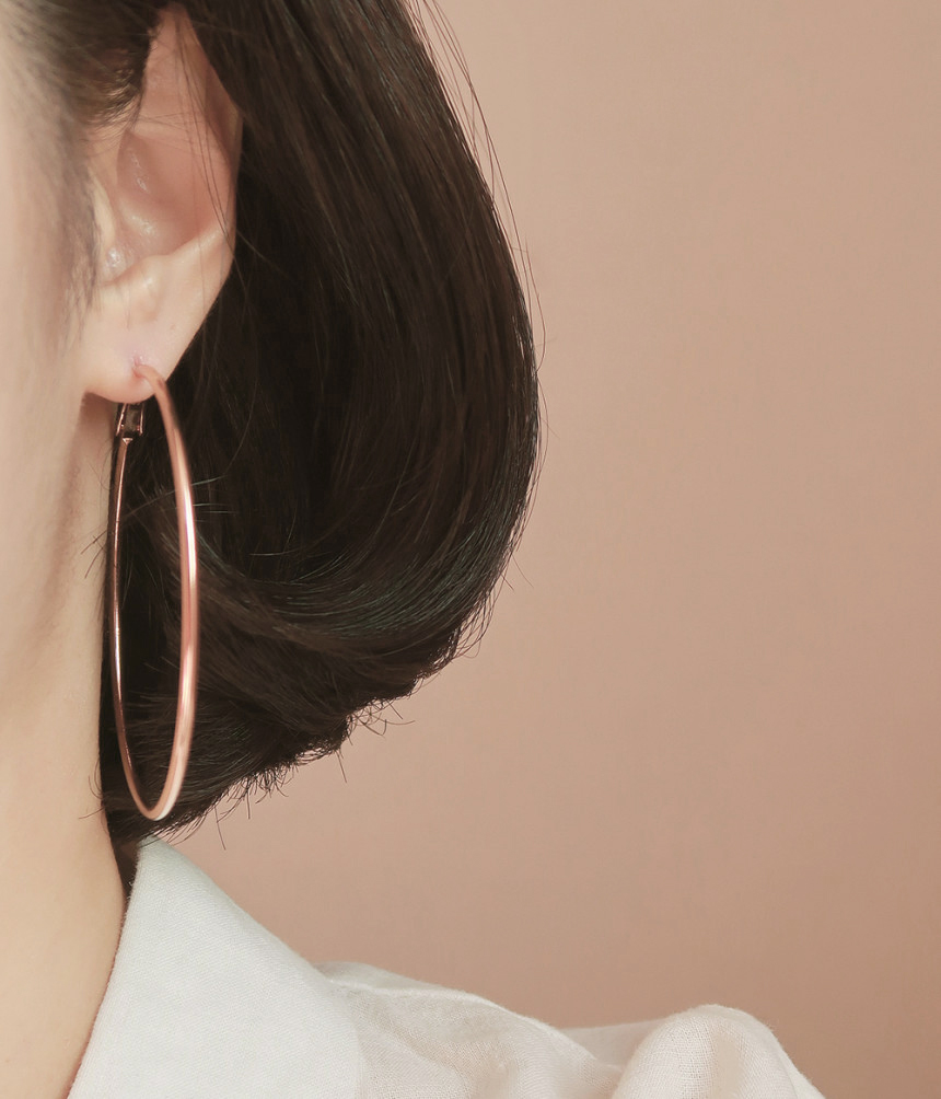 🖤써지컬(6size)🖤당일발송! 원터치 써지컬스틸 링귀걸이 3cm/4cm/5cm/6cm/7cm/8cm 상세 이미지 22