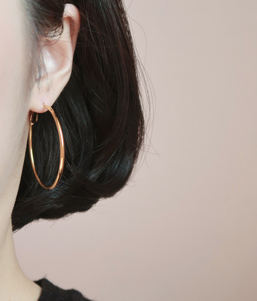 🖤써지컬(6size)🖤당일발송! 원터치 써지컬스틸 링귀걸이 3cm/4cm/5cm/6cm/7cm/8cm 상세 이미지 12
