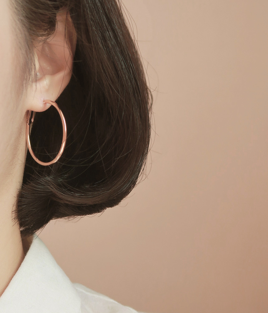 🖤써지컬(6size)🖤당일발송! 원터치 써지컬스틸 링귀걸이 3cm/4cm/5cm/6cm/7cm/8cm 상세 이미지 19