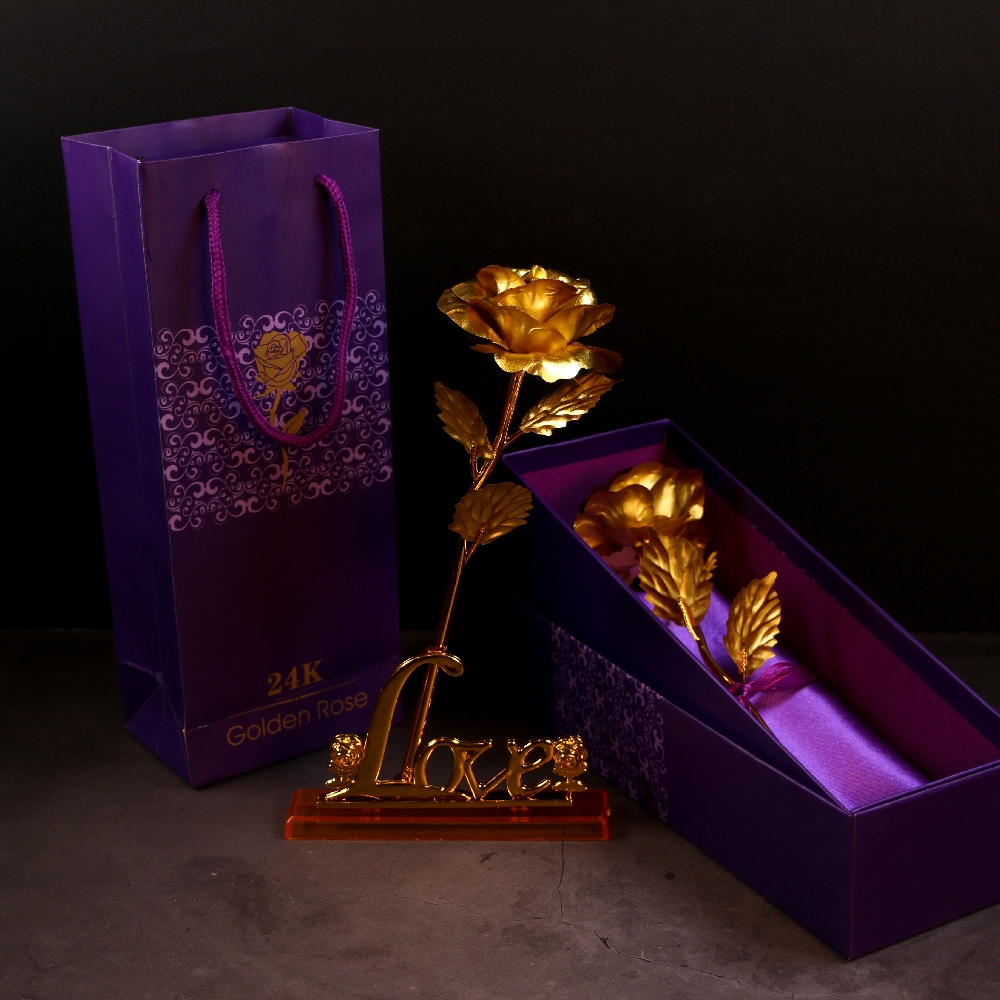 GOLD 금장미 장식 [황금 장미 금 꽃 카네이션 어버이날 부모님 선물 시들지않는꽃] - 상품 이미지