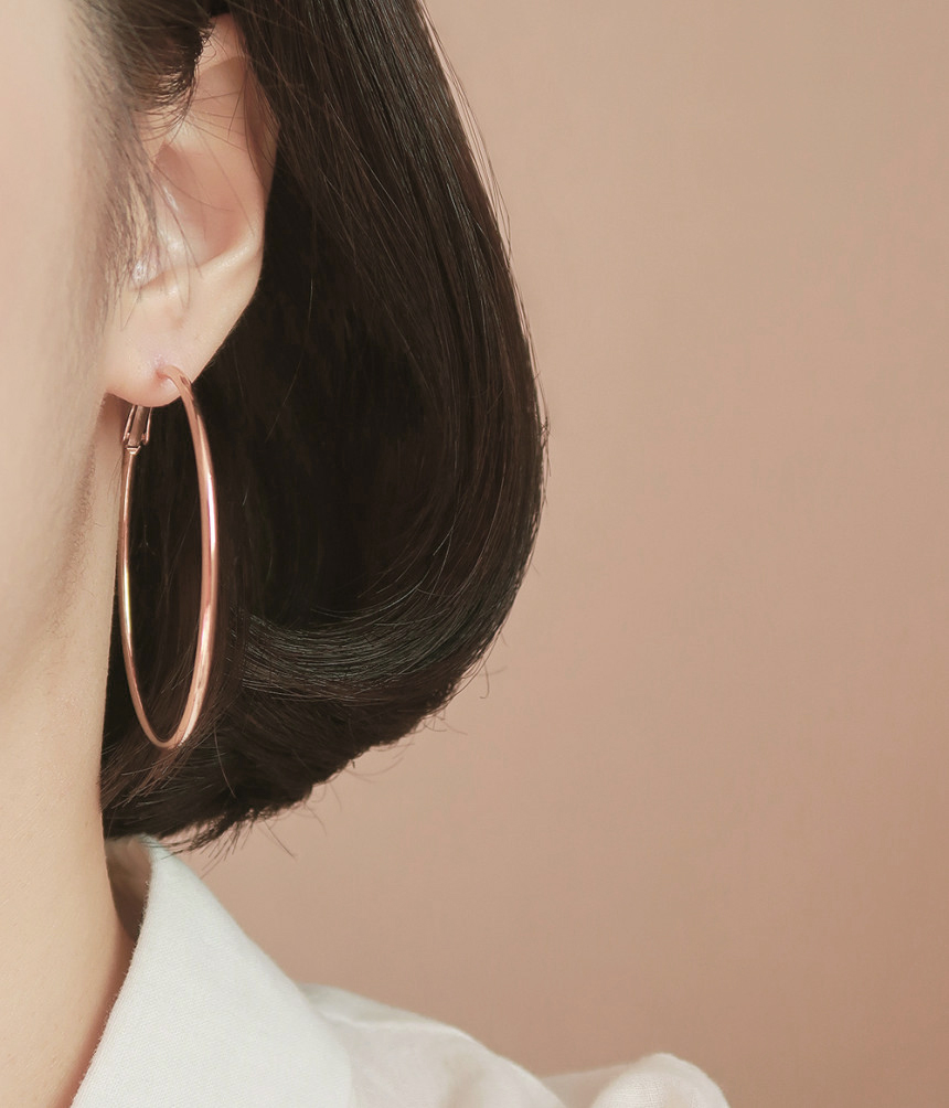 🖤써지컬(6size)🖤당일발송! 원터치 써지컬스틸 링귀걸이 3cm/4cm/5cm/6cm/7cm/8cm 상세 이미지 18