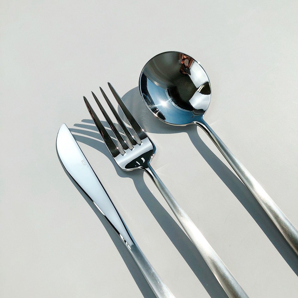 보겐 킹덤 디너 스푼 포크 나이프 세트 카페 호텔 커트러리 실버 식기세척기 식세기 가능 - 상세 이미지 3
