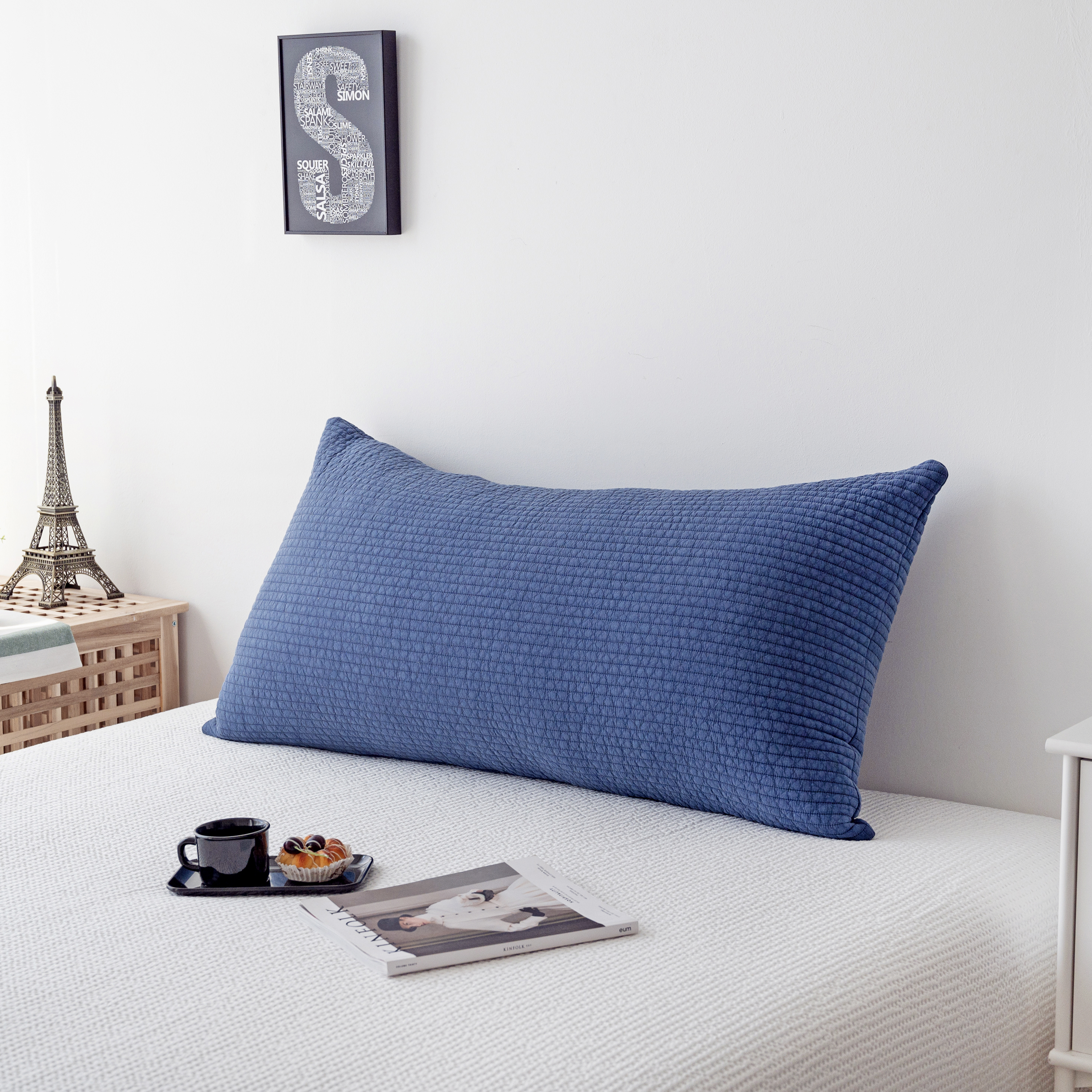 피그먼트 60수 줄누빔 등받이쿠션 소파 침대 대형베개 알러지케어 등쿠션 솜포함