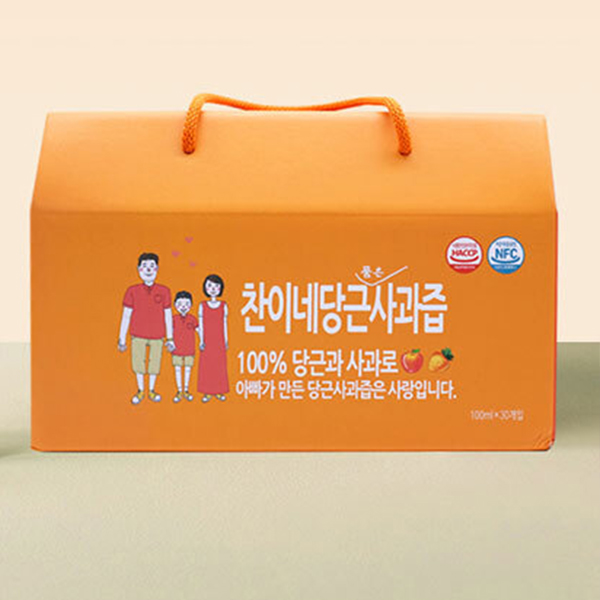 찬이네과수원 당근사과즙 100ml 30포 첨가물제로 아기당근주스 - 상세 이미지 4