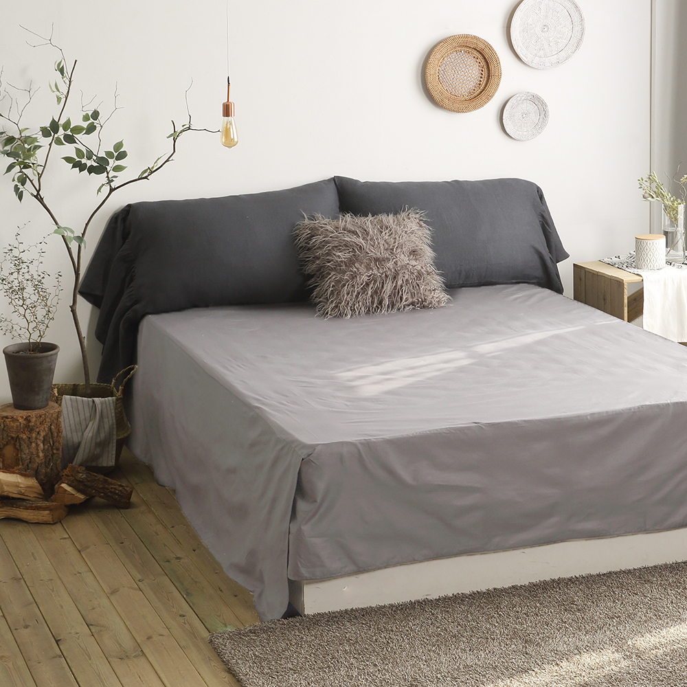순면 투 매트리스 커버 높은 침대 시트 그레이 이스턴킹