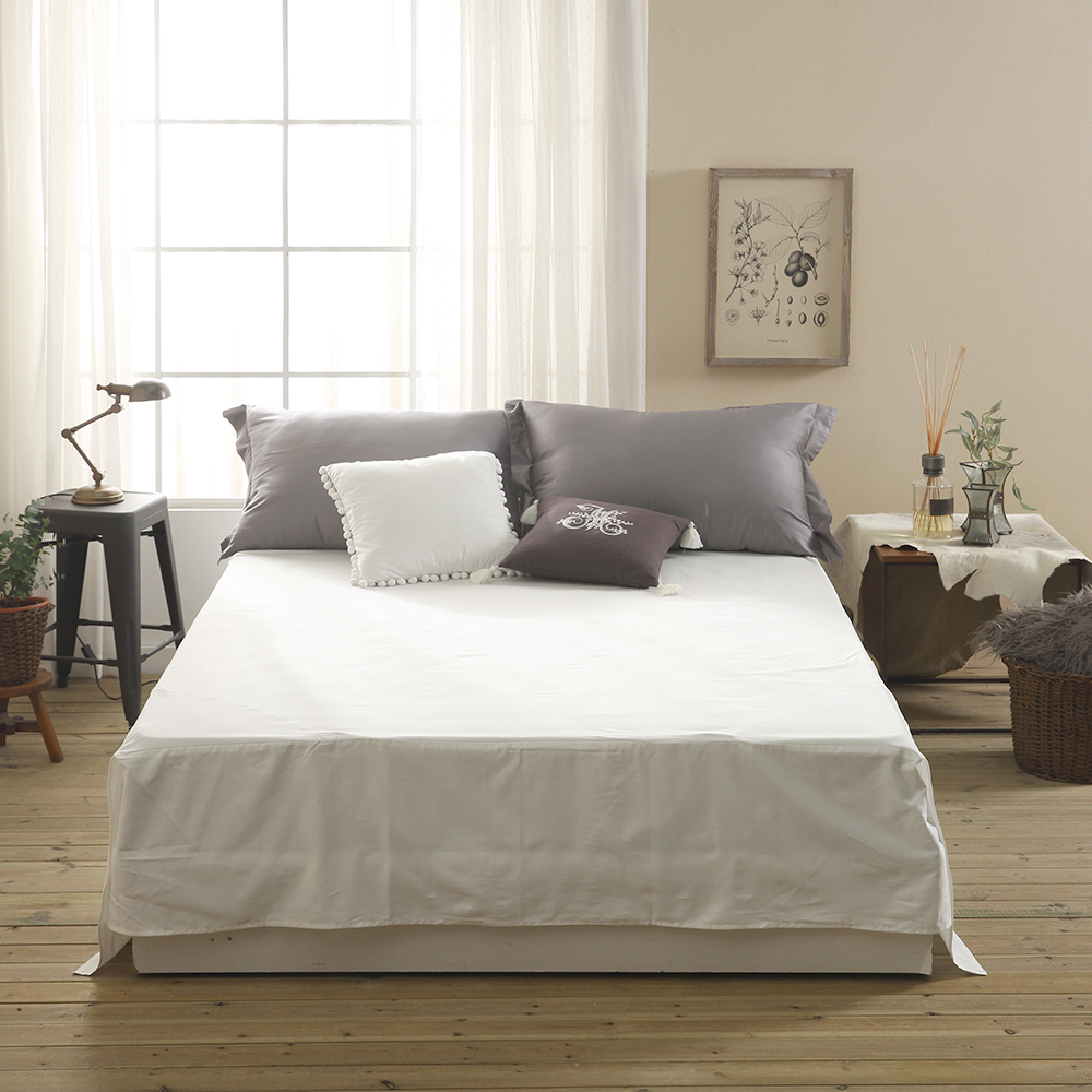 순면 투 매트리스 커버 높은 침대 시트 화이트 이스턴킹