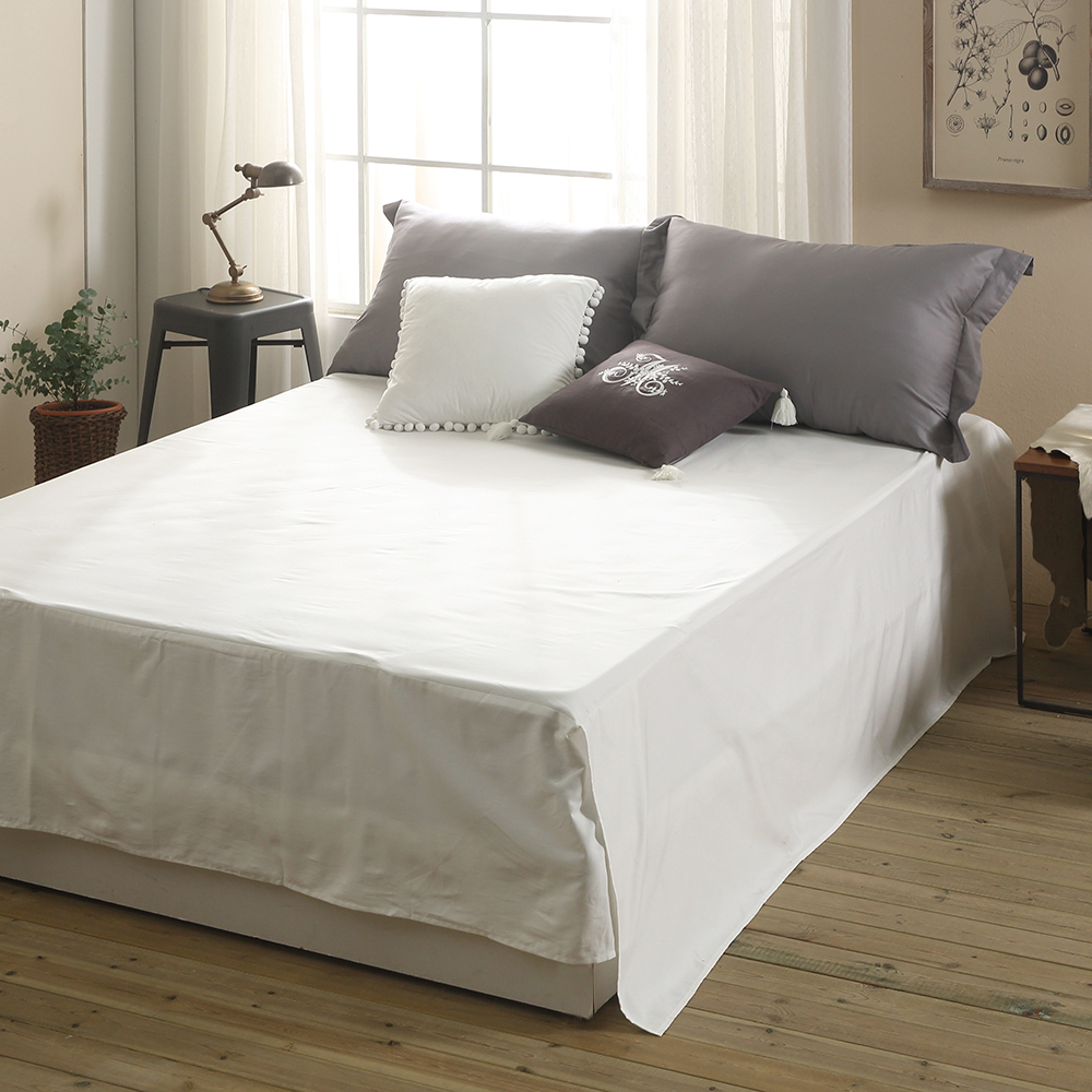 순면 투 매트리스 커버 높은 침대 시트 화이트 이스턴킹