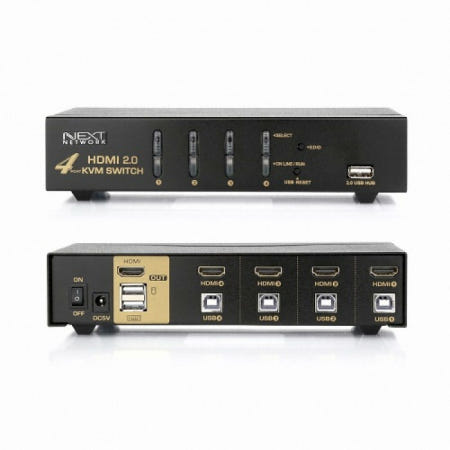 이지넷 4:1 USB HDMI v2.0 KVM (NEXT-7204KVM-4K)