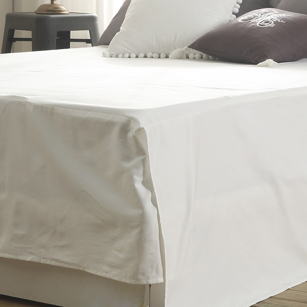 순면 투 매트리스 커버 높은 침대 시트 화이트 이스턴킹