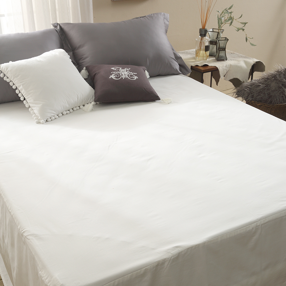 순면 투 매트리스 커버 높은 침대 시트 화이트 이스턴킹