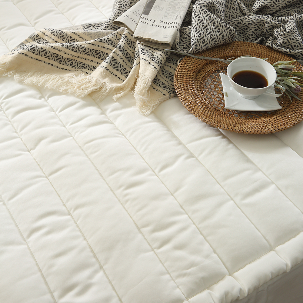 순면 60수 두꺼운 침대 매트리스 패드 화이트 이스턴킹