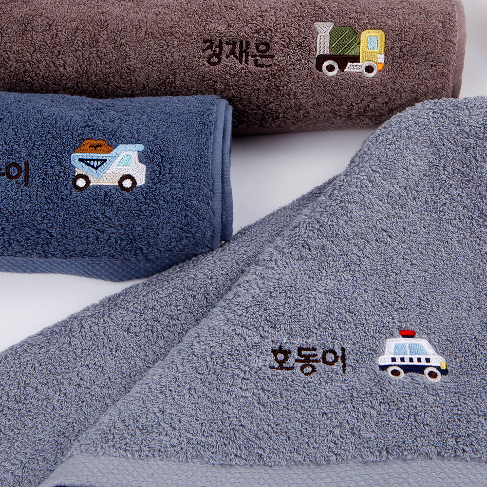 [주문제작]세면타월 송월 탈것들 01 소방차 180g White - 상세 이미지 4