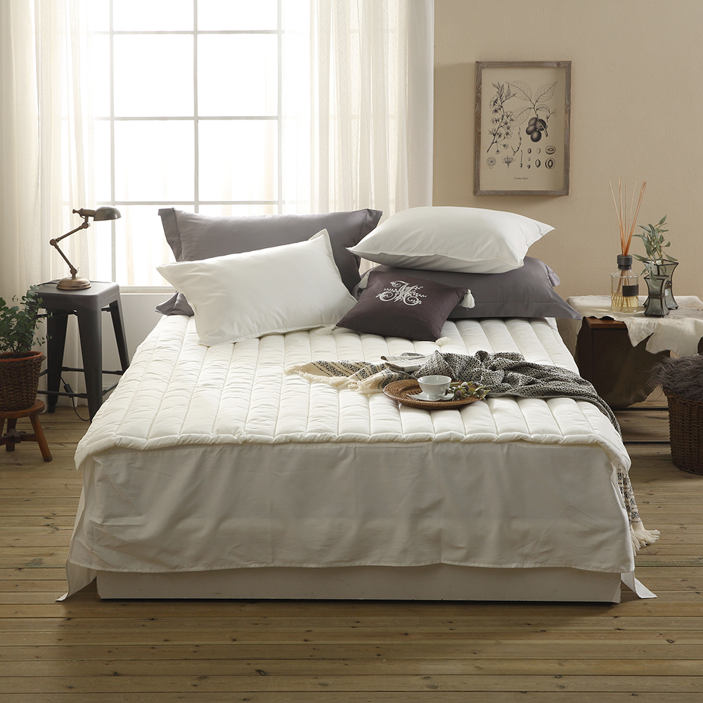 순면 60수 두꺼운 침대 매트리스 패드 화이트 이스턴킹