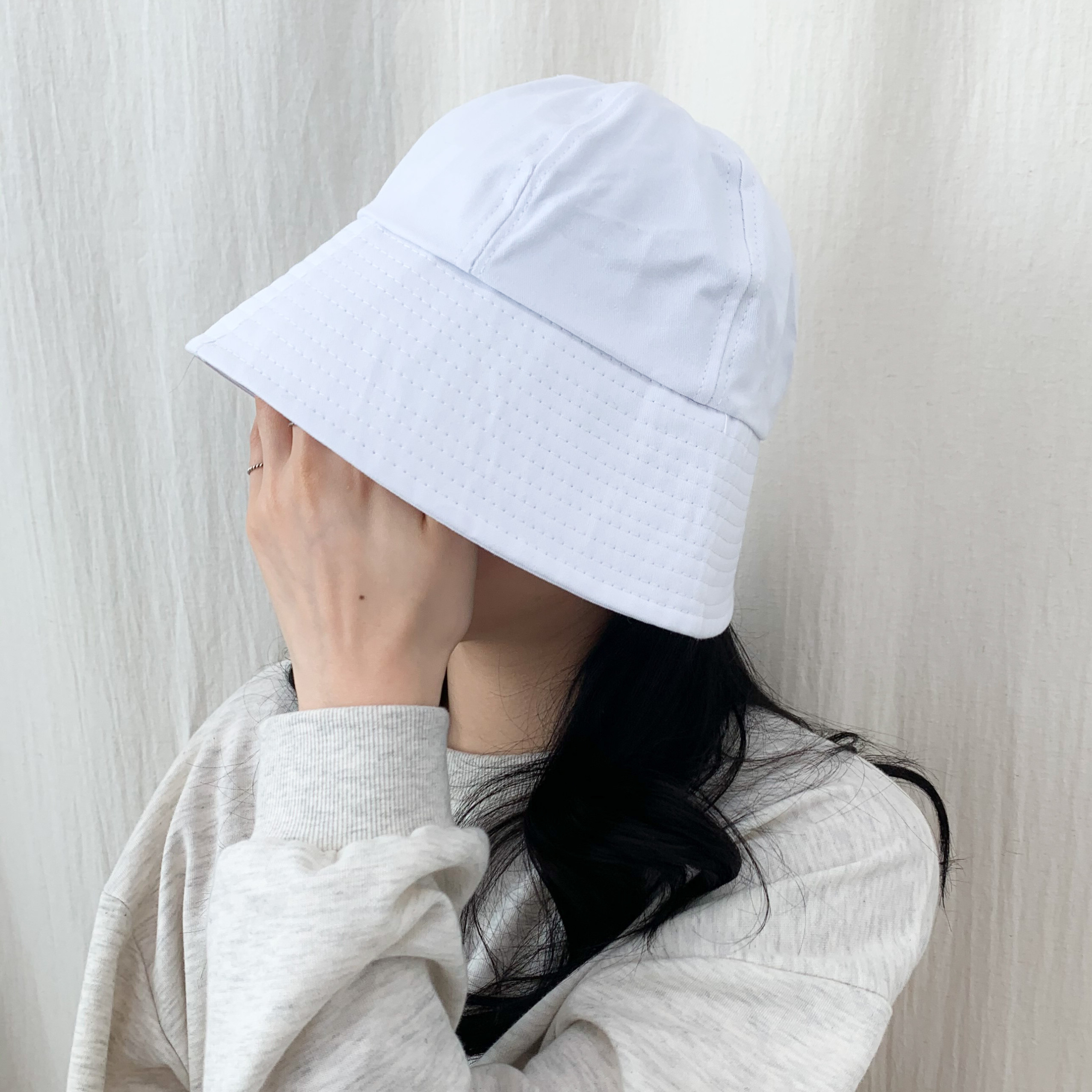 [당일출고!!/1+1] 캐주얼 둥근 버킷햇 벙거지 코튼 챙 벙거지 모자 3color 상세 이미지 27