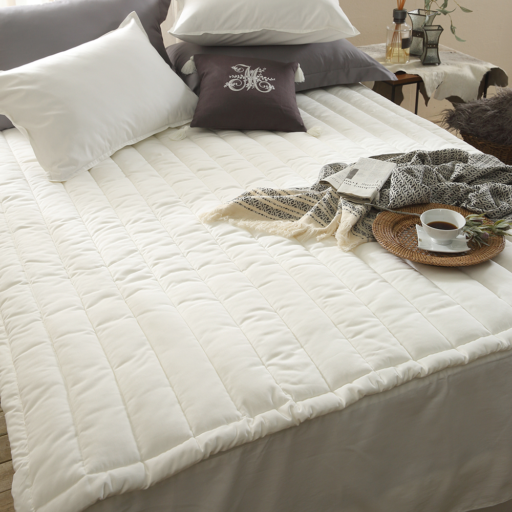 순면 60수 두꺼운 침대 매트리스 패드 화이트 이스턴킹