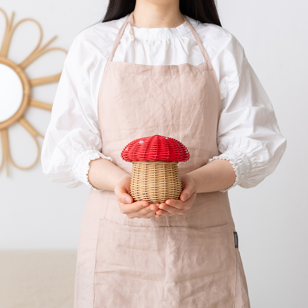 라탄 장난감바구니 수납 바스켓 정리 과일모양 원형 옷 야채 소품 머쉬룸