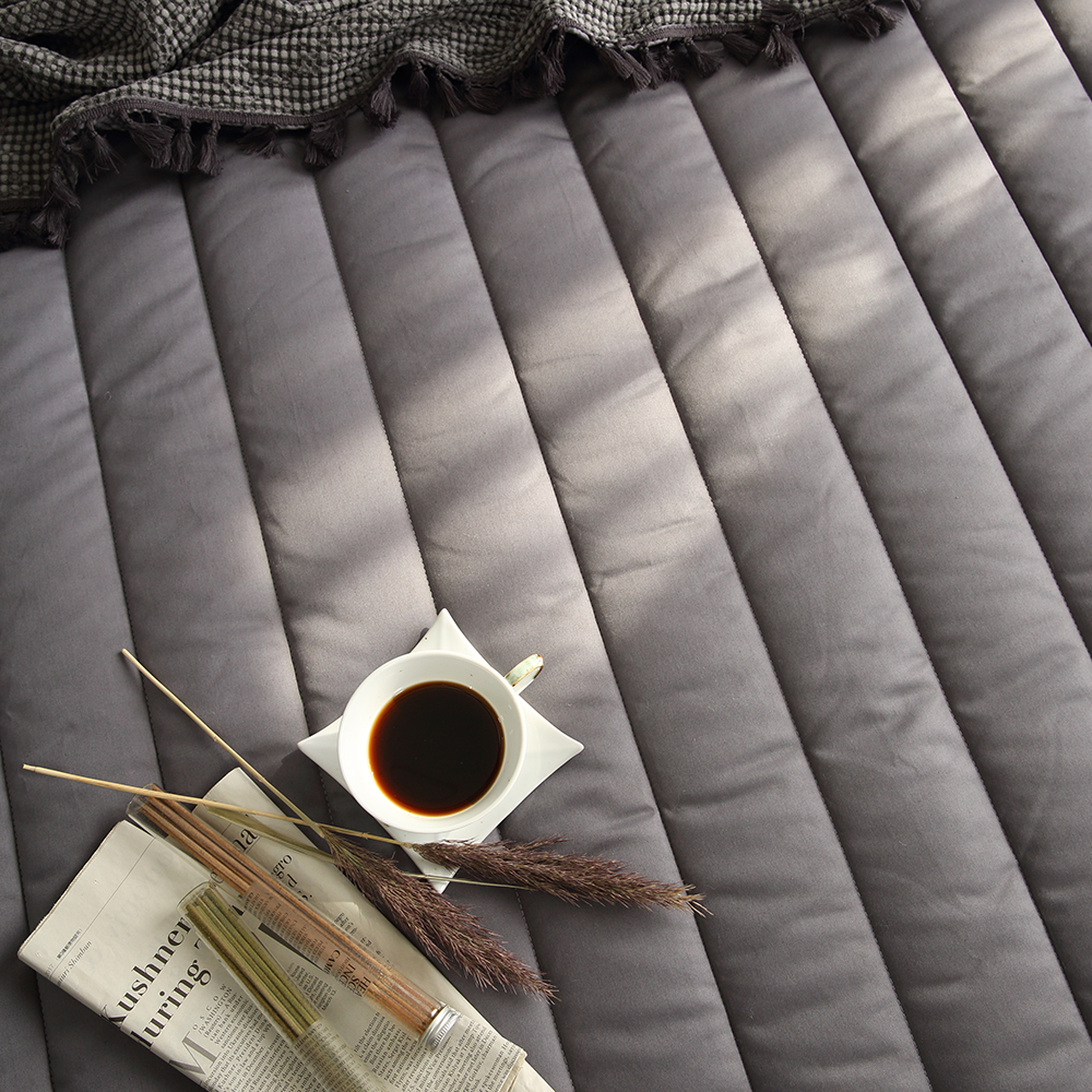 순면 두꺼운 침대 매트리스 패드 차콜 이스턴킹