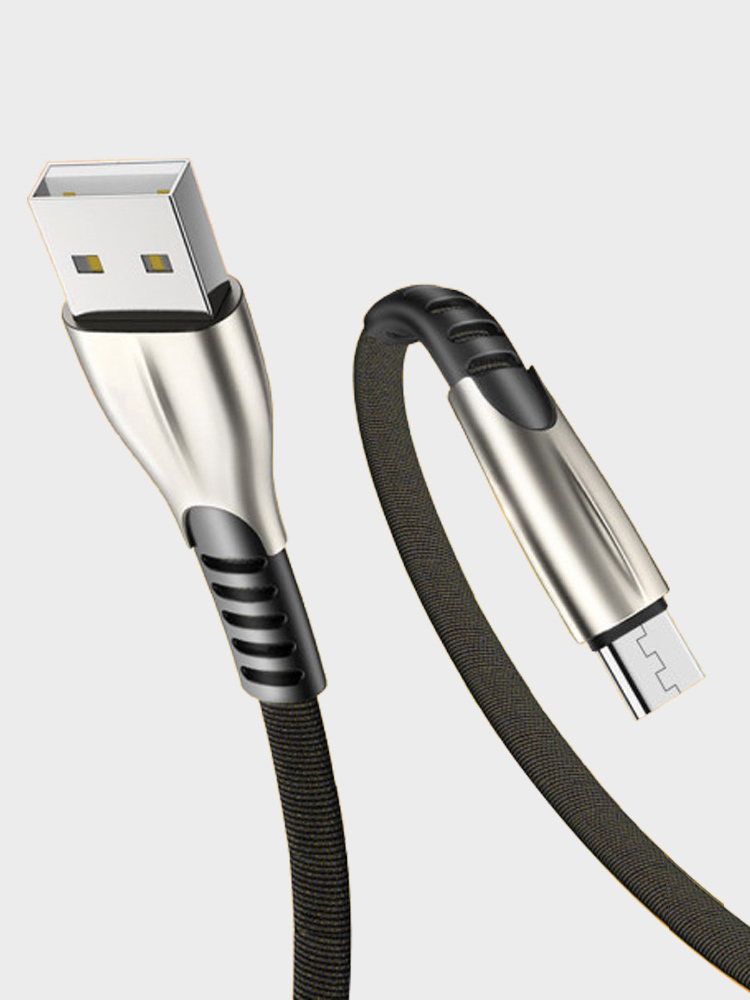 아이언 마이크로 5핀 메탈 USB 고속 충전케이블 50cm - 메인 이미지