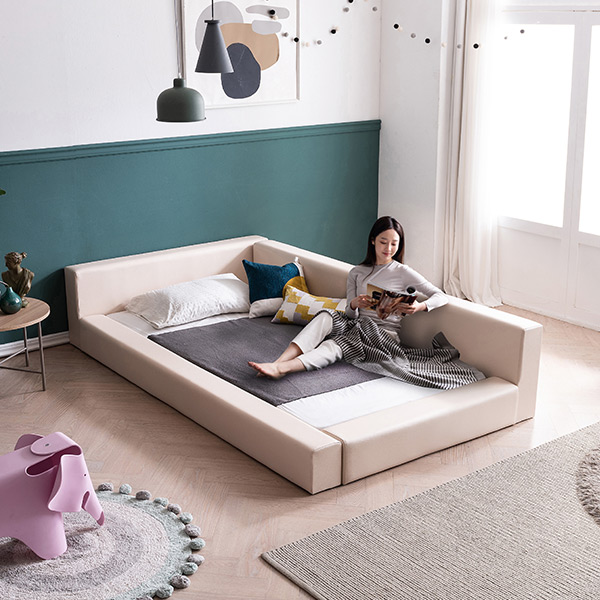 삼익가구 노르딕 저상형 밸런스형 가죽 침대 SS 매트제외