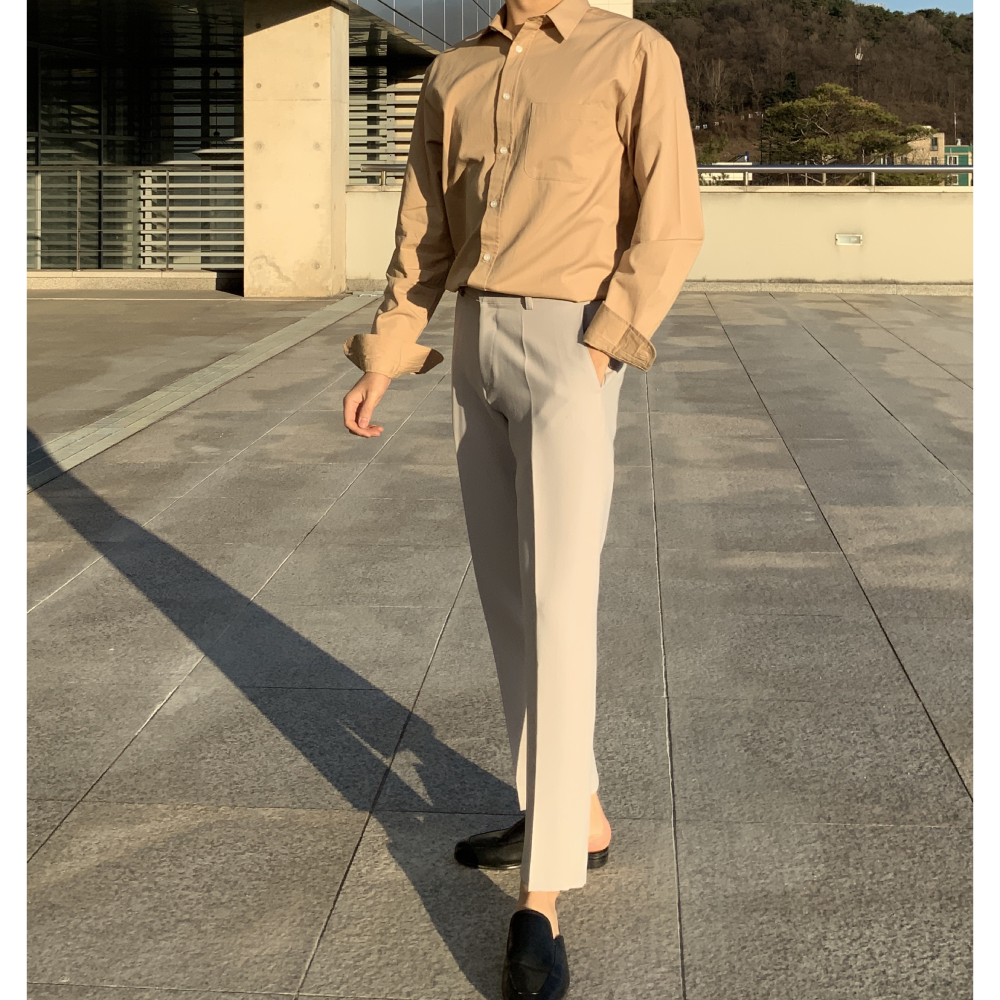 남자 봄 파스텔 흰 셔츠 남방 3color - 상세 이미지 4