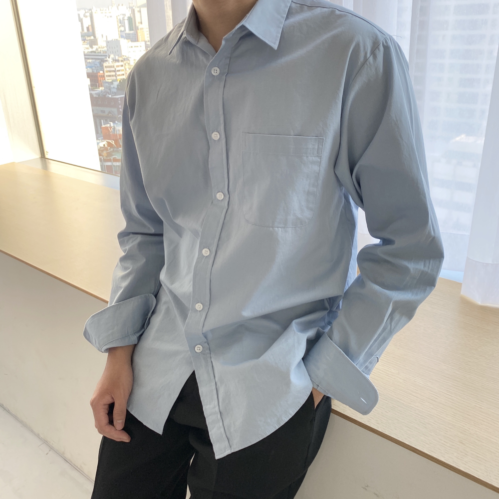 남자 봄 파스텔 흰 셔츠 남방 3color - 상세 이미지 2