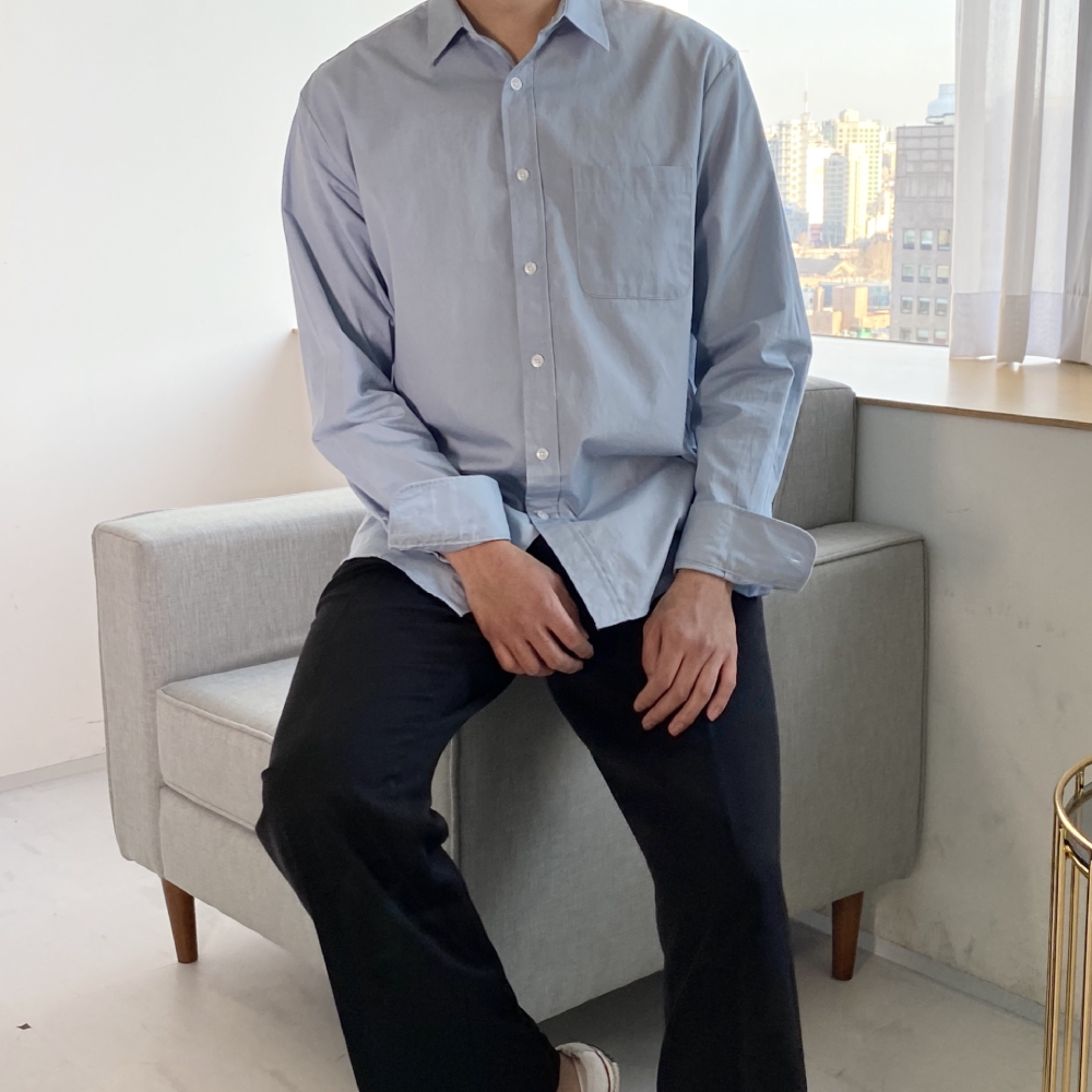 남자 봄 파스텔 흰 셔츠 남방 3color - 상세 이미지 3