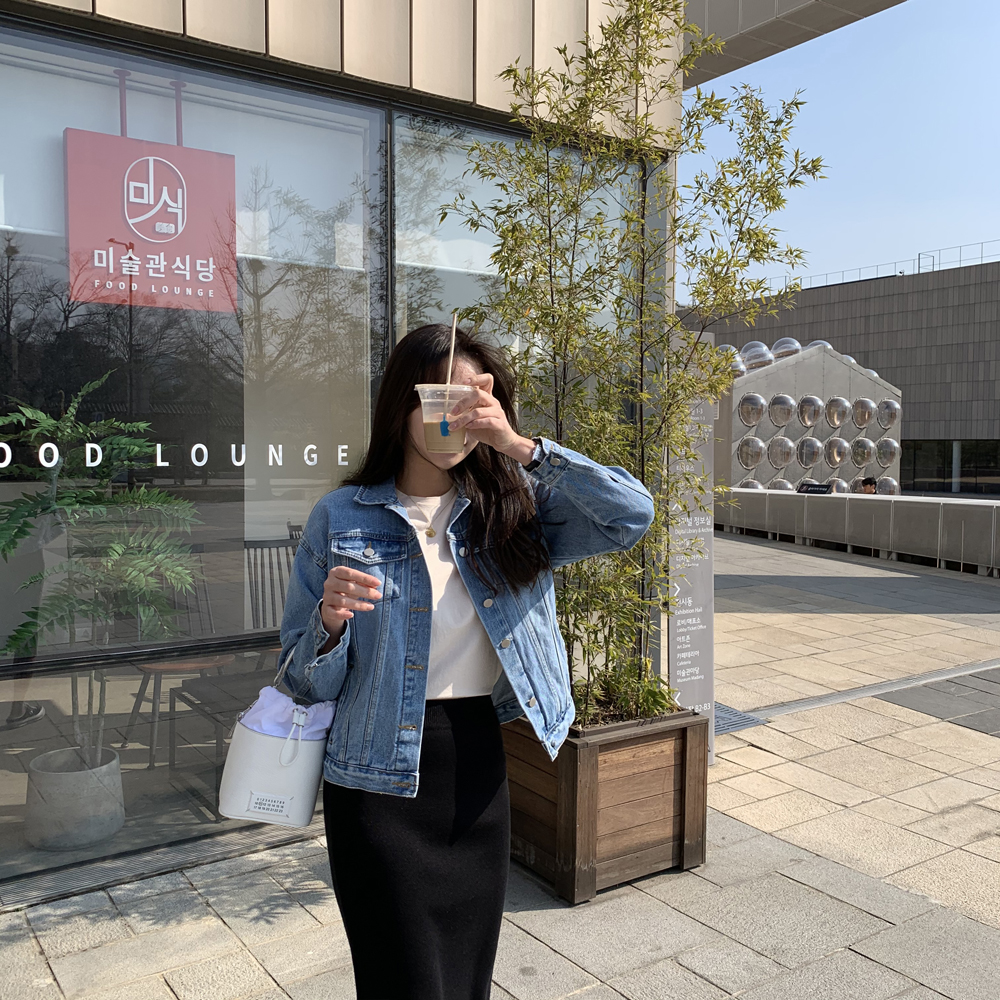 오버핏 프리미엄 연청 데님 자켓 여성 재킷 청자켓 여자 가을 자켓 - 상세 이미지 2