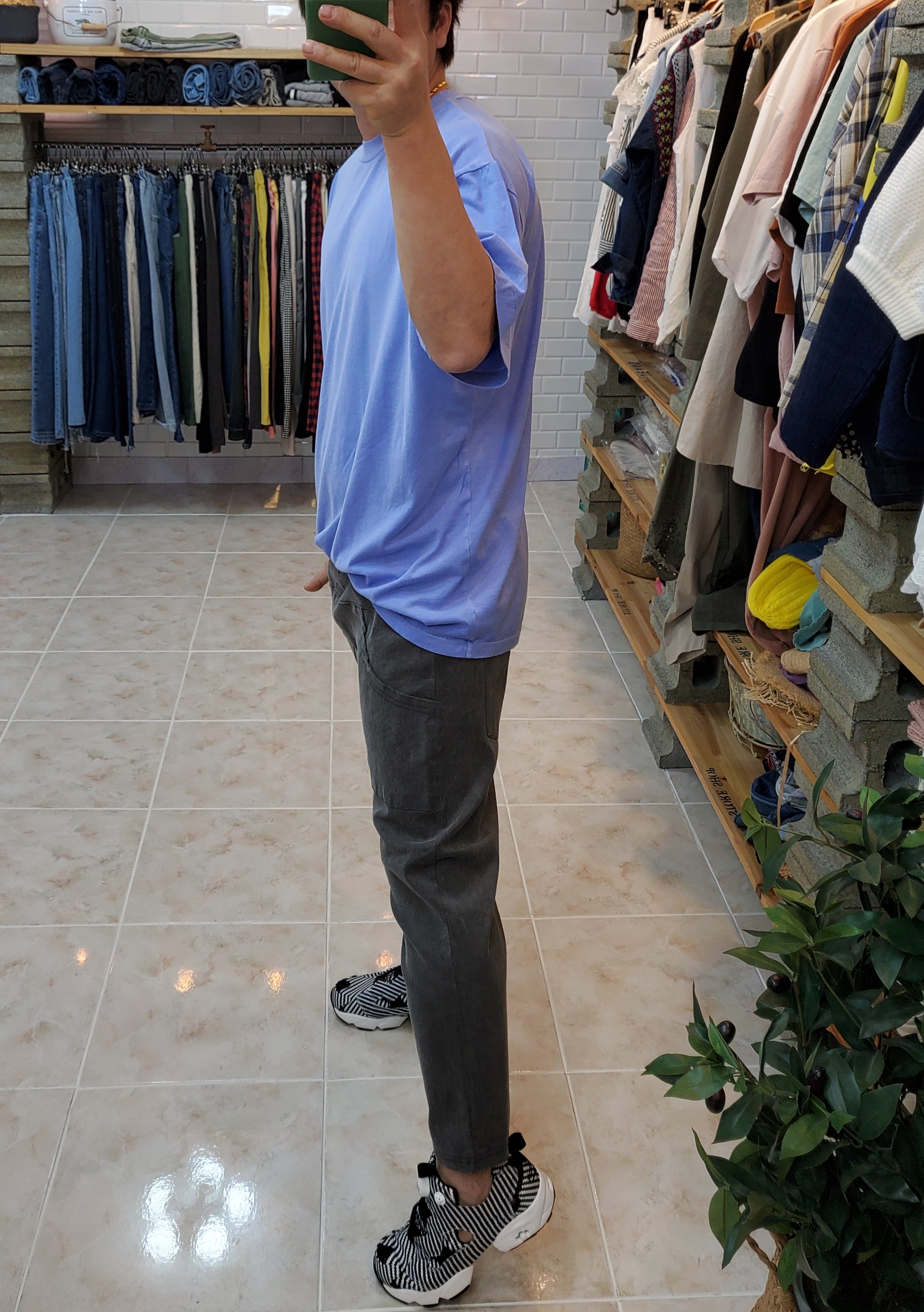 피그워싱 면 남여 배기바지 - 상세 이미지 3