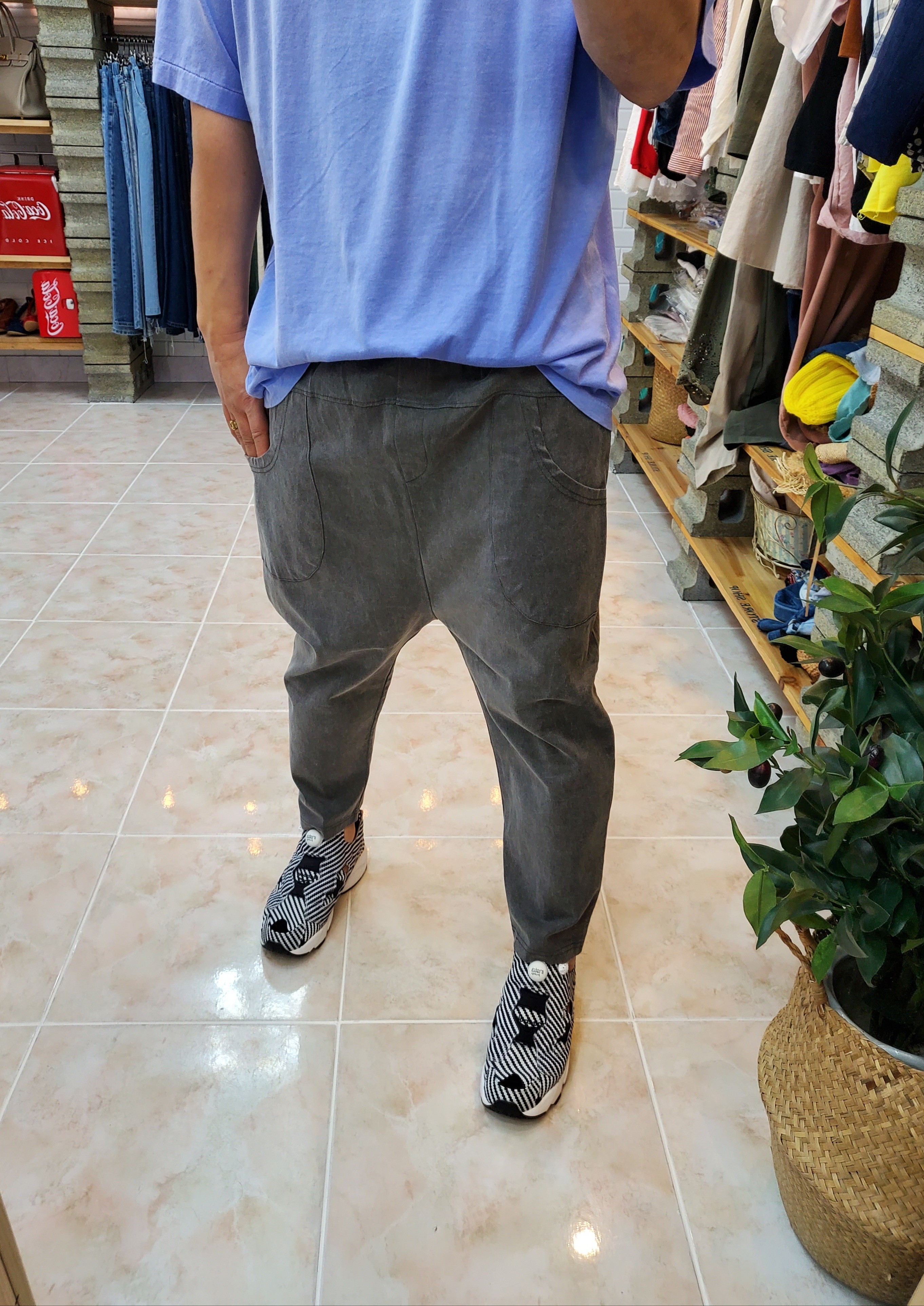 피그워싱 면 남여 배기바지 - 상세 이미지 2