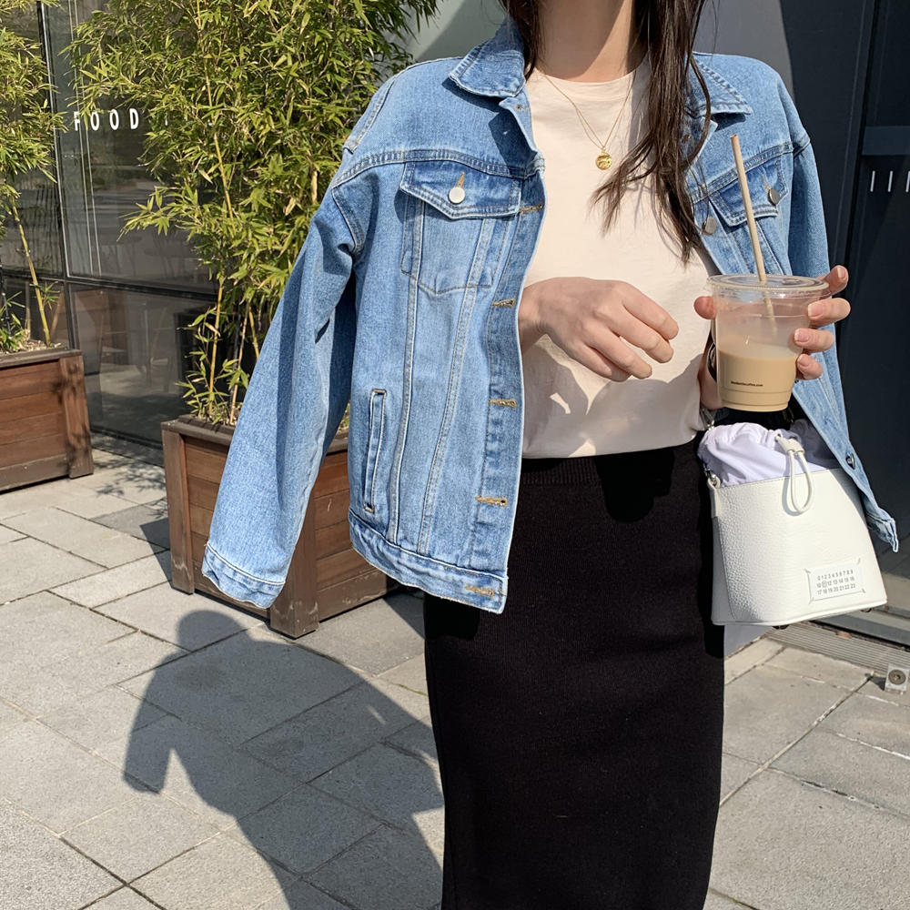 오버핏 프리미엄 연청 데님 자켓 여성 재킷 청자켓 여자 가을 자켓