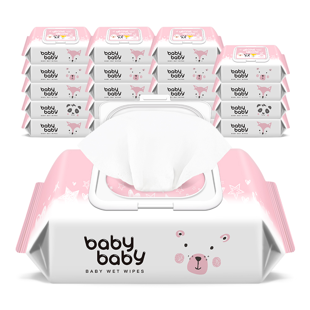 베이비베이비 트윙클 대용량 캡형 아기물티슈 120매, 20개